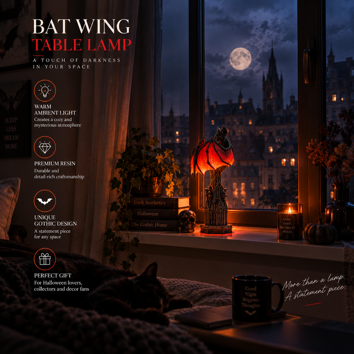 Bat Halloween Lamp By Aevero
