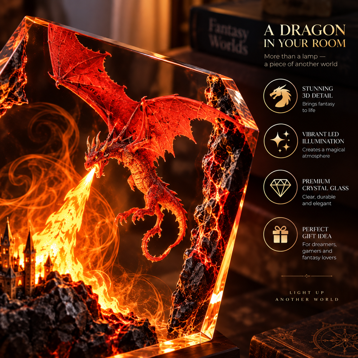 Fire Dragon Halloween Lamp By Aevero