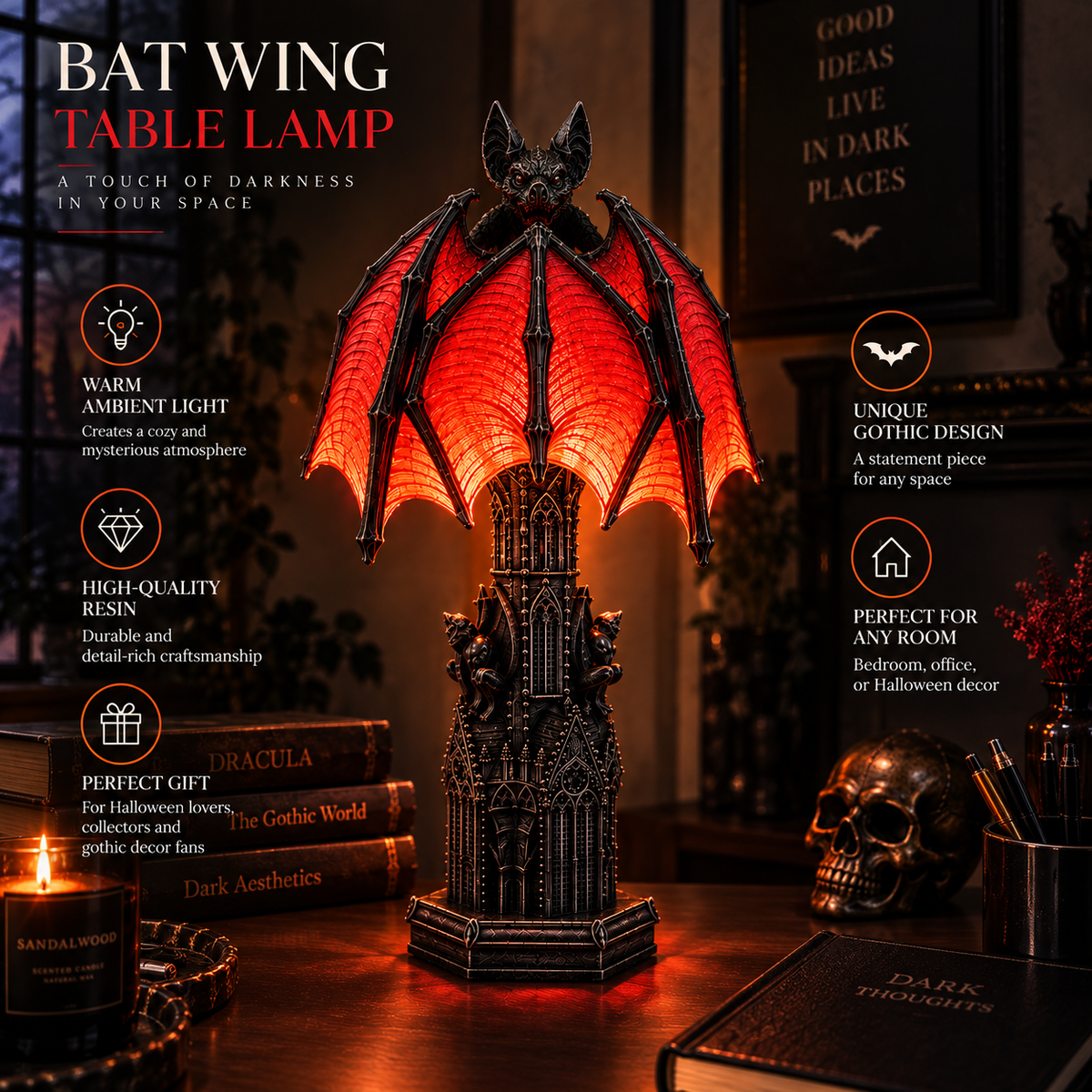 Bat Halloween Lamp By Aevero