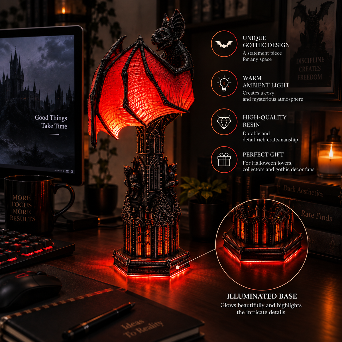 Bat Halloween Lamp By Aevero