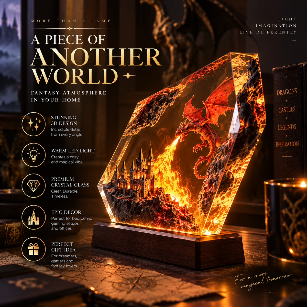 Fire Dragon Halloween Lamp By Aevero