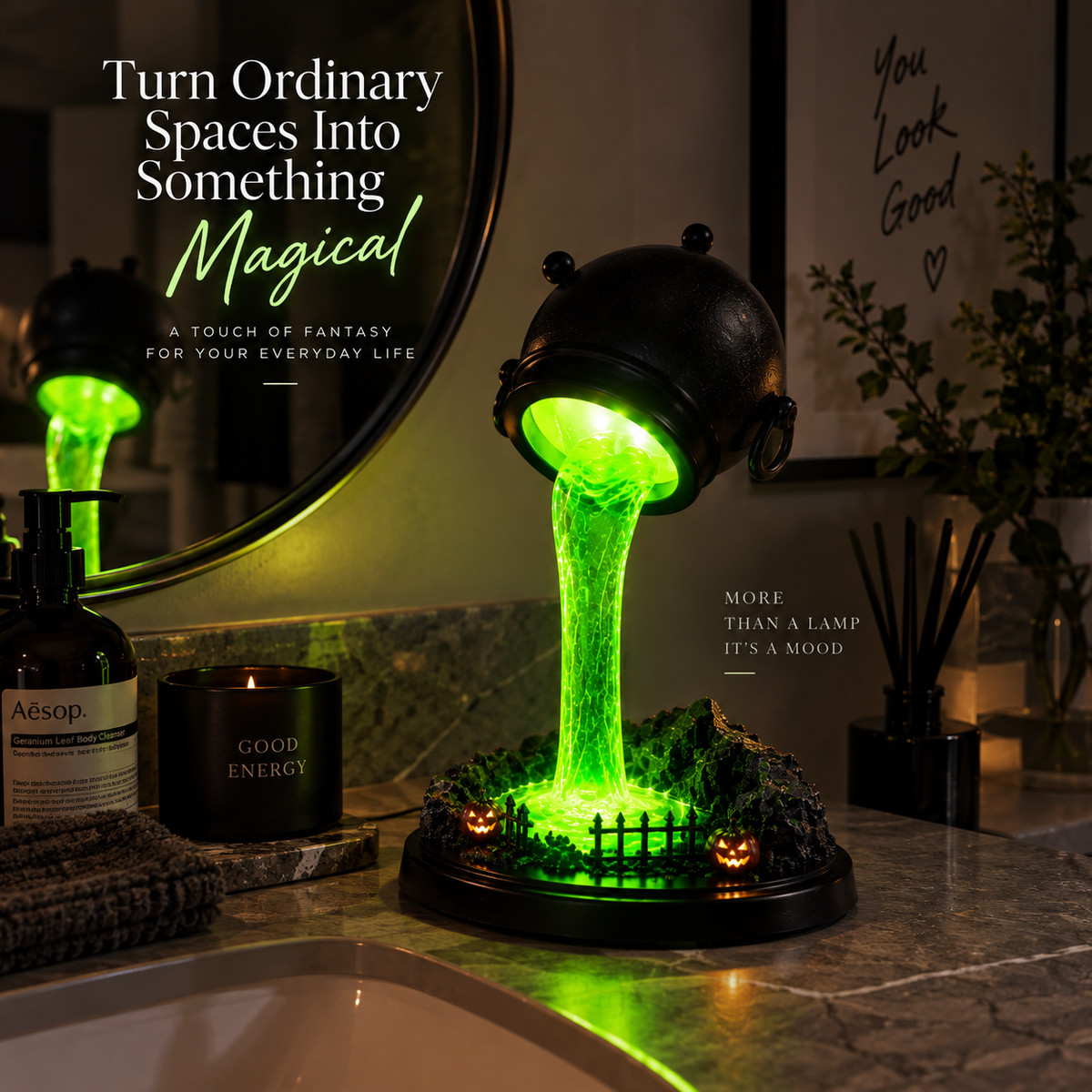Witch Cauldron Lamp By Aevero