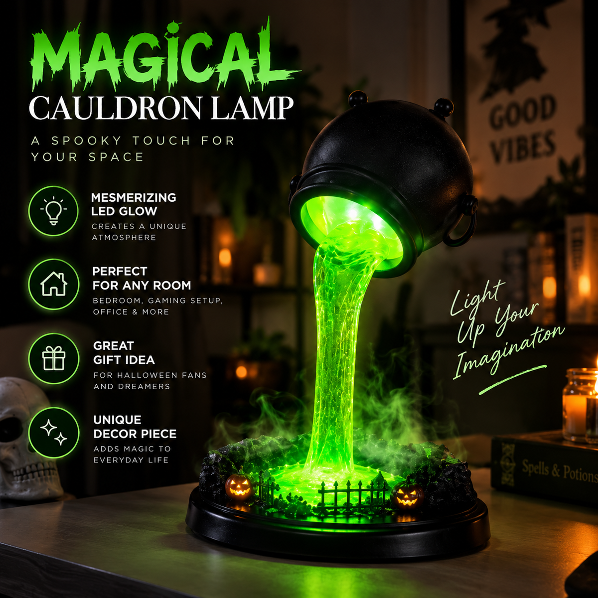 Witch Cauldron Lamp By Aevero