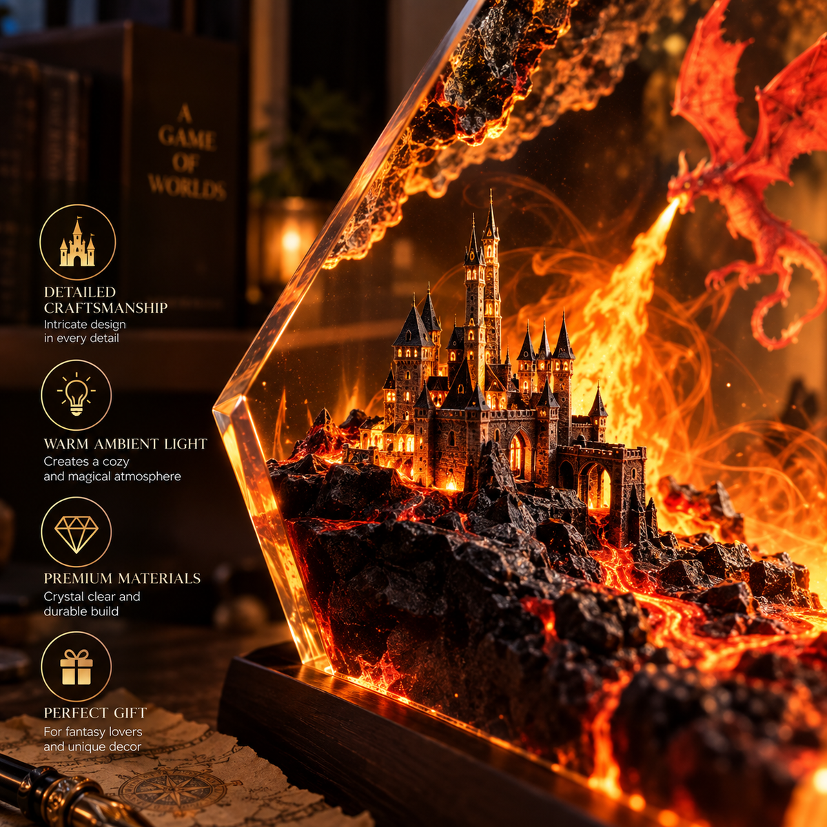 Fire Dragon Halloween Lamp By Aevero