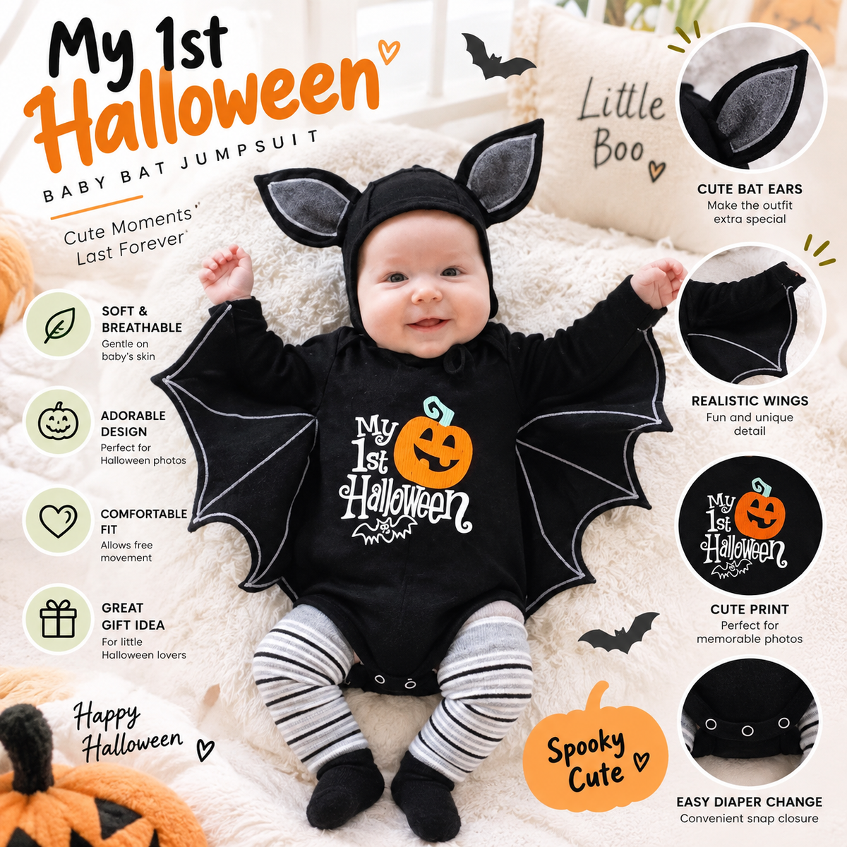 Baby Halloween Bat Costume By Aevero
